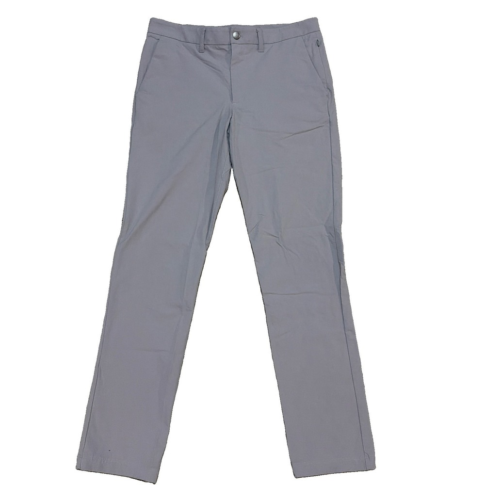 CRZ YOGA Men's Gray Casual Pants 32x31 Flat Front Straight Leg Solid 5-Pocket